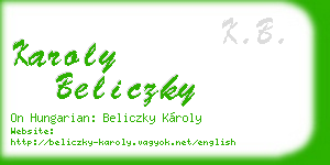 karoly beliczky business card