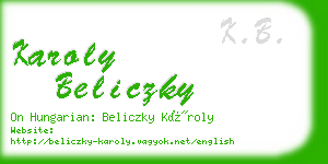 karoly beliczky business card